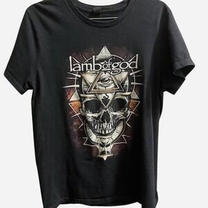 Lamb of God skull heavy metal band tee black medium‎ rock music